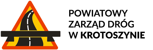 Logo ze znakiem drogowym i drogą 