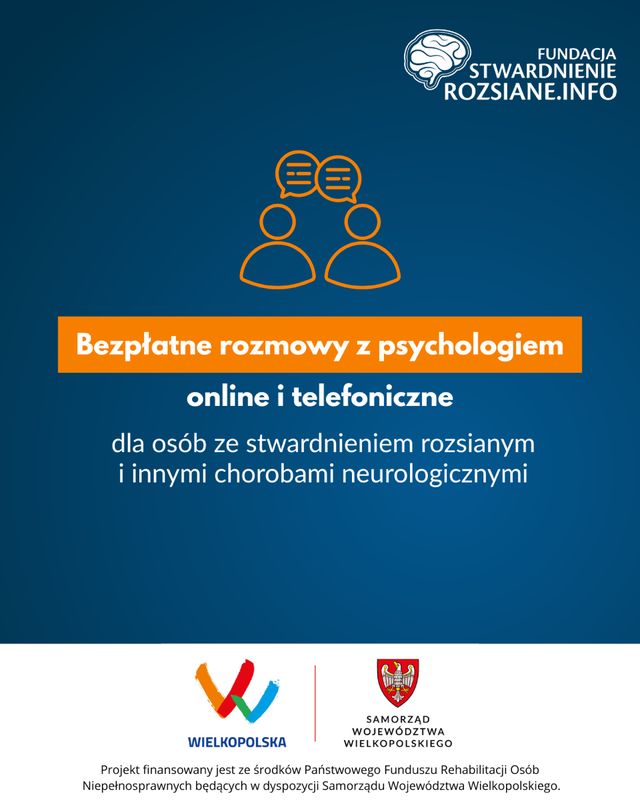Na niebieskim tle tekst plakatu