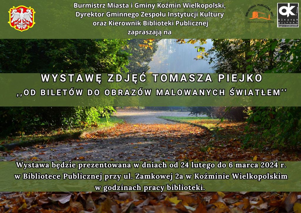 Na zdjęciu, tekst plakat. 