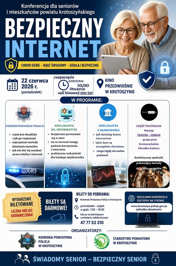 „Bezpieczny Internet” - konferencja dla mieszkańców powiatu krotoszyńskiego