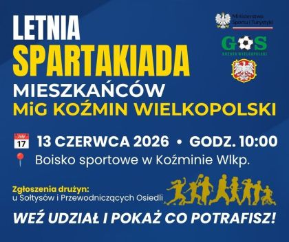 Plakat Letnia Spartakiada MiG Koźmin 2026